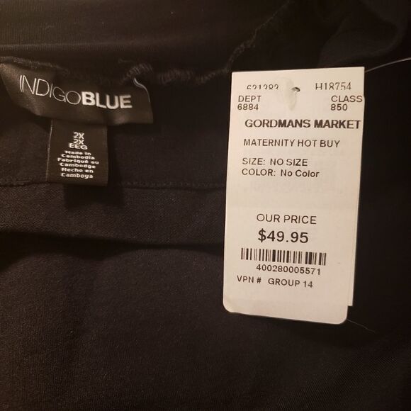 Indigo Blue faux leather front/back Maternity pant - Picture 2 of 6